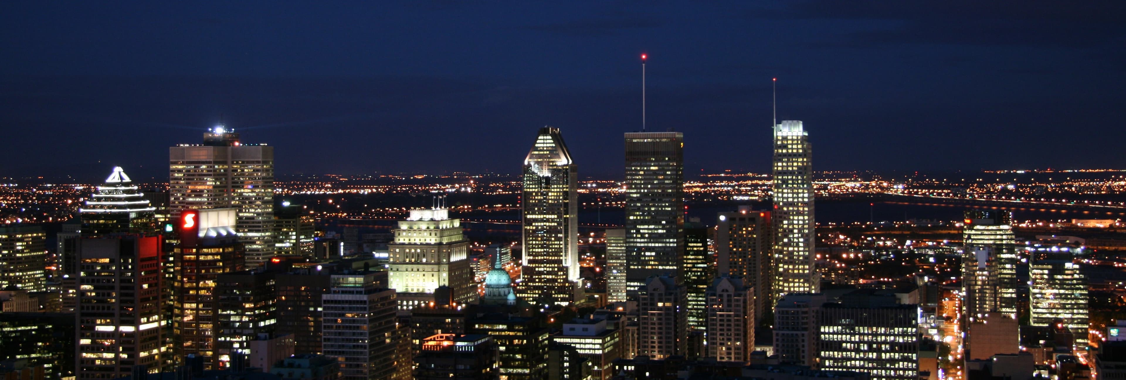 Montreal skyline over the St. Lawrence River